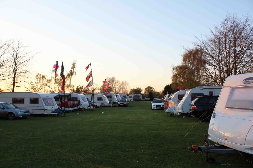Pitches in evening light