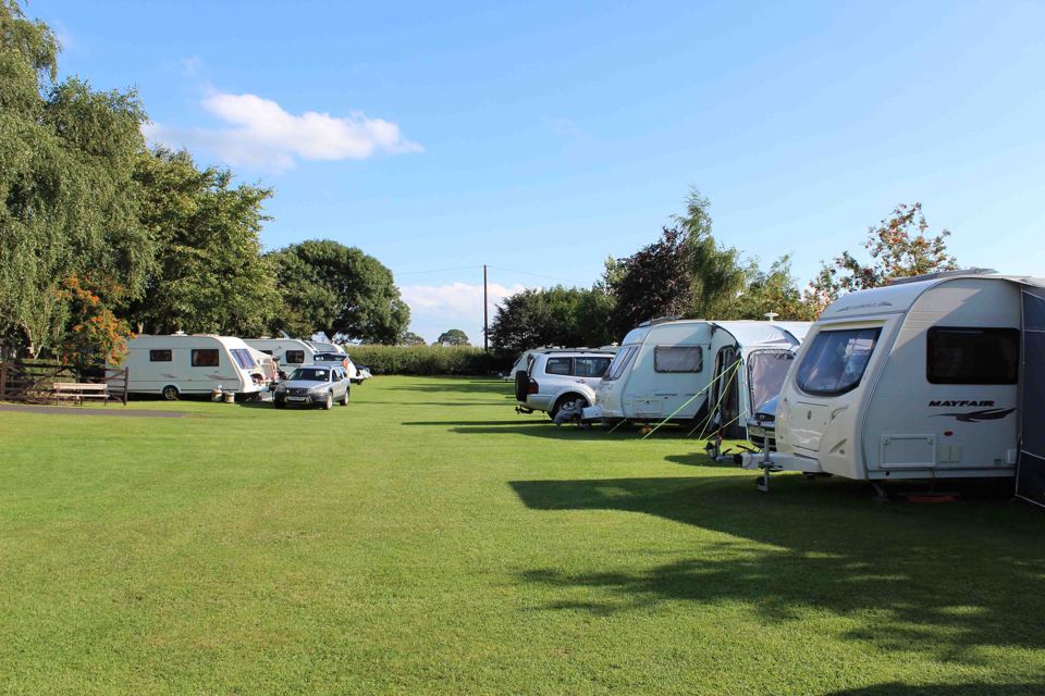 Level grass touring field