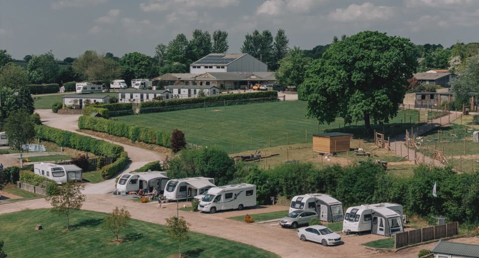 Aerial view of the park and lodges