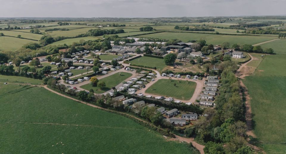 Aerial view of the park from the field
