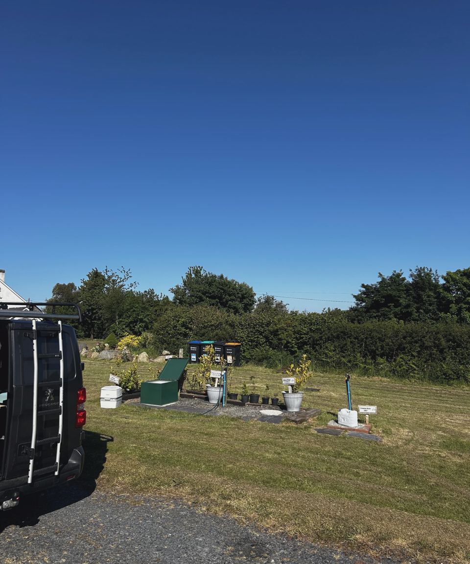 Van beside service point